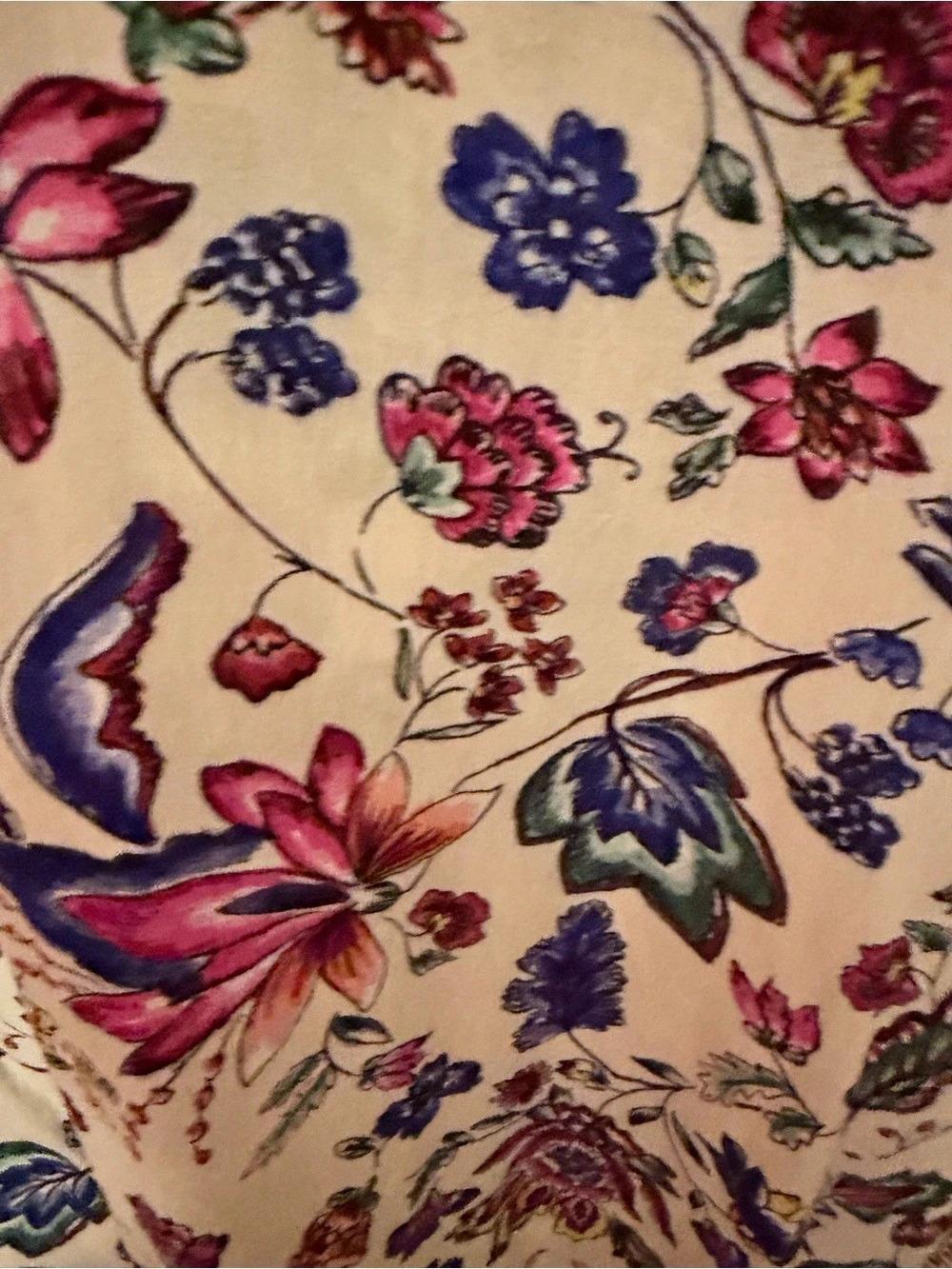 Democracy Floral Blouse in Blue & Cream Size XL - Picture 5 of 6
